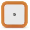 ENTAC Luz nocturna 0,5W cuadrada blanco cálido naranja sensor crepuscular