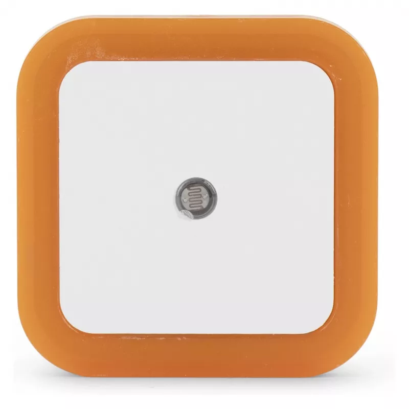 ENTAC Luz nocturna 0,5W cuadrada blanco cálido naranja sensor crepuscular
