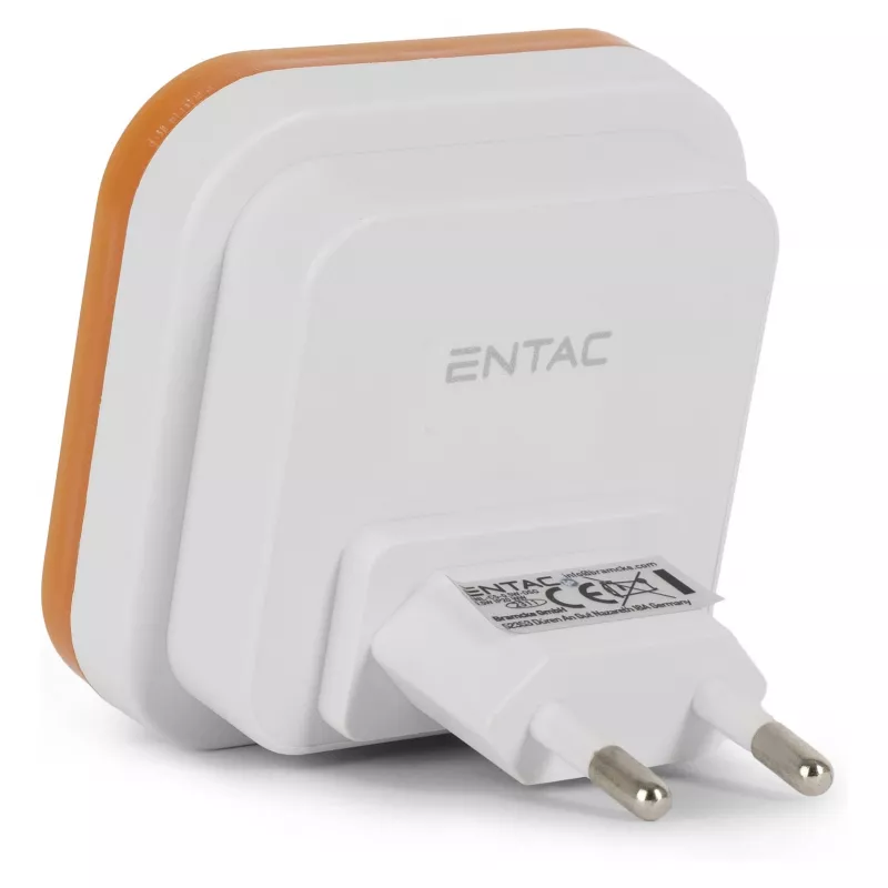 ENTAC Luz nocturna 0,5W cuadrada blanco cálido naranja sensor crepuscular