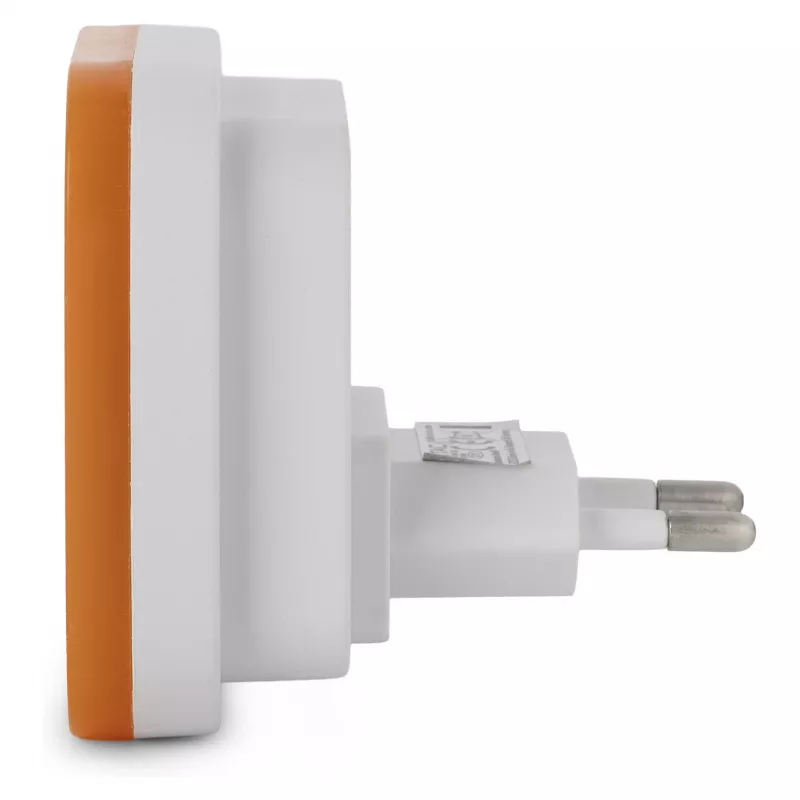 ENTAC Luz nocturna 0,5W cuadrada blanco cálido naranja sensor crepuscular