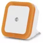 ENTAC Luz nocturna 0,5W cuadrada blanco cálido naranja sensor crepuscular
