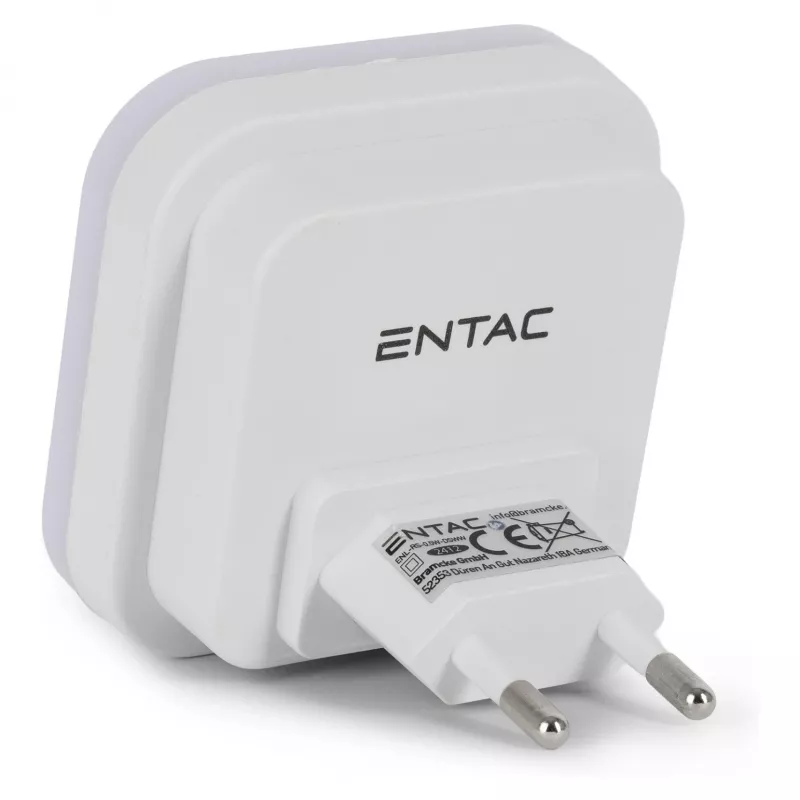 ENTAC Luz nocturna 0,5W cuadrada blanco cálido con sensor crepuscular