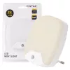 ENTAC Luz nocturna 0,5W cuadrada blanco cálido con sensor crepuscular
