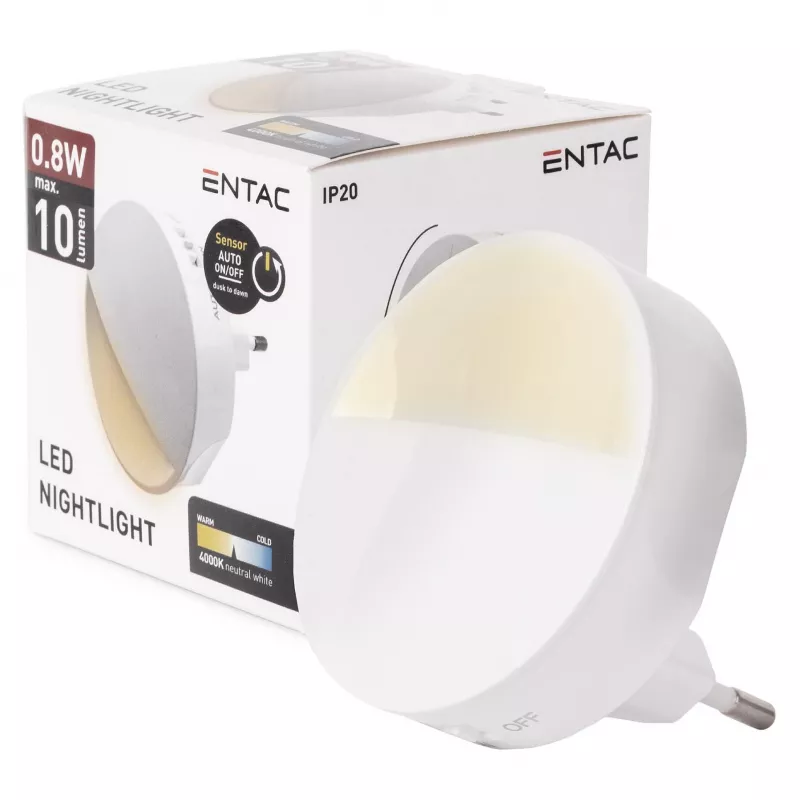 ENTAC Luz nocturna 0,8W CDS sensor crepuscular (sin sensor PIR)