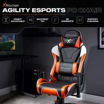 X Rocker Agility Silla de escritorio gaming eSports - Negro/Naranja