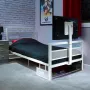 XROCKER Cama individual gaming 90x190cm con soporte de TV Metal Blanco