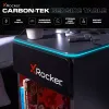 X Rocker Mesita de noche gaming con iluminación LED RGB, Gris/Rojo