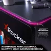 X Rocker Mesita de noche gaming con iluminación LED RGB, Gris/Rojo