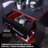 X Rocker Mesita de noche gaming con iluminación LED RGB, Gris/Rojo