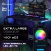 X Rocker Lumio XL Escritorio gaming RGB con iluminación RGB y alfombrilla, 140 cm