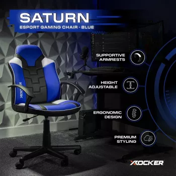 X Rocker Saturn Silla de escritorio gaming para niños y jóvenes - Azul