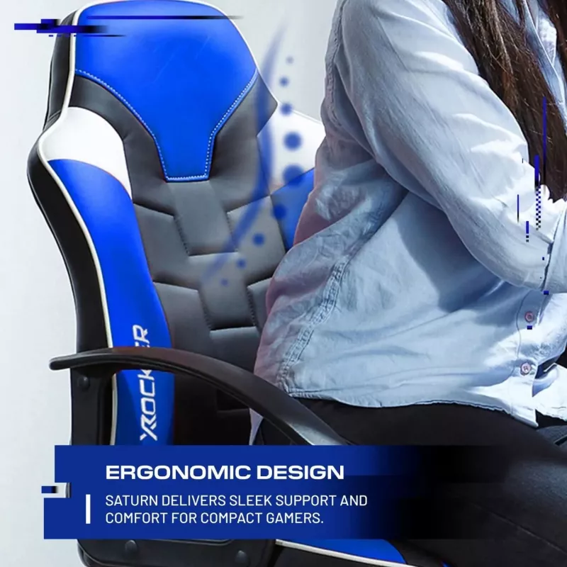 X Rocker Saturn Silla de escritorio gaming para niños y jóvenes - Azul
