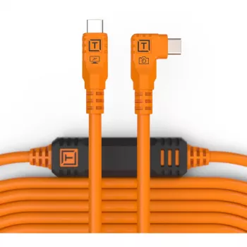 Tether Tools TetherPro USB-C a USB-C Right Angle Naranja 9,4m