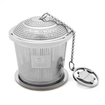BREDEMEIJER Huevo de té con cadena y bandeja de goteo de acero inoxidable 191006
