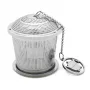 BREDEMEIJER Huevo de té con cadena y bandeja de goteo de acero inoxidable 191006