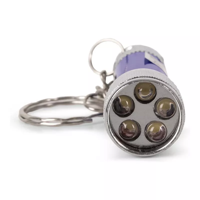 ENTAC Llavero linterna 5 LED Azul
