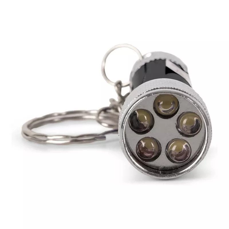 ENTAC Llavero linterna 5 LED Negro