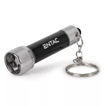 ENTAC Llavero linterna 5 LED Negro