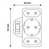 ENTAC Adaptador de enchufe de pared 2x Euro 1x Schuko con interruptor Blanco