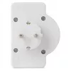 ENTAC Adaptador de enchufe de pared 2x Euro 1x Schuko con interruptor Blanco