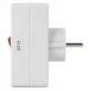 ENTAC Adaptador de enchufe de pared 2x Euro 1x Schuko con interruptor Blanco