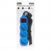 ENTAC Regleta de enchufes 3 tomas 1,5 m con interruptor Azul