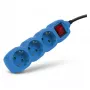 ENTAC Regleta de enchufes 3 tomas 1,5 m con interruptor Azul