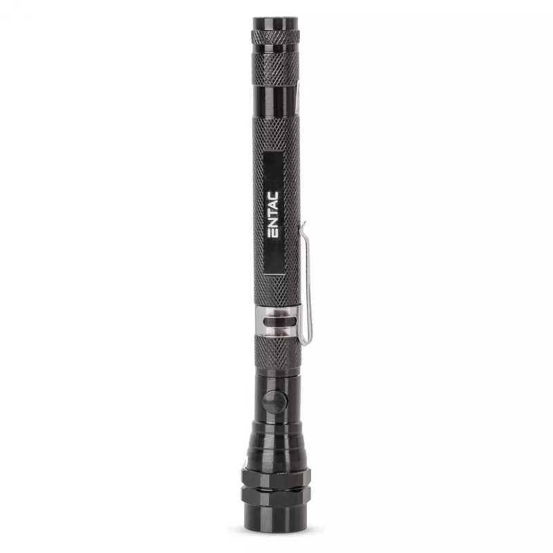 ENTAC EFL-1W-FLEX-ALU Linterna LED 1 W con cuello telescópico, aluminio, Negro