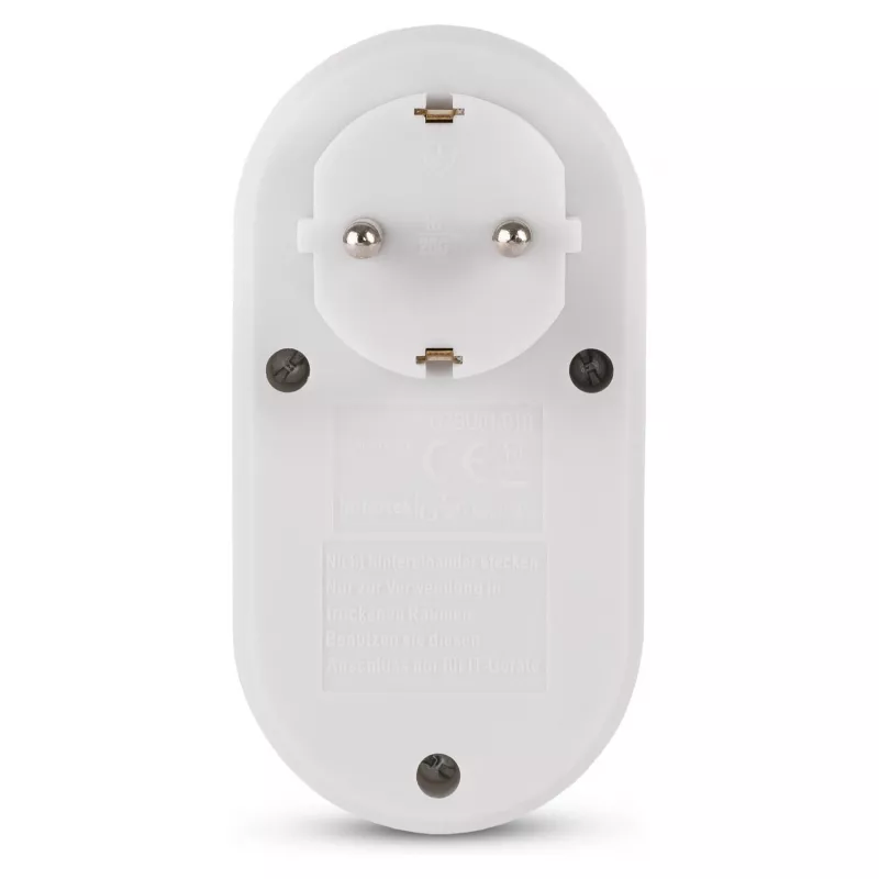 ENTAC Adaptador de enchufe con 2x USB-A Blanco