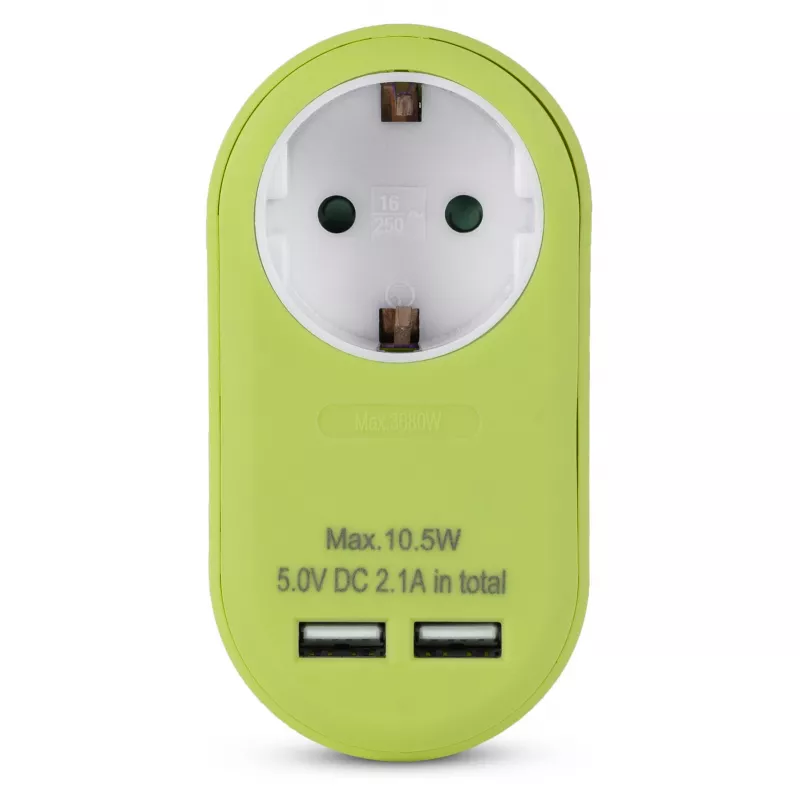 ENTAC Adaptador de enchufe con 2x USB-A Lima