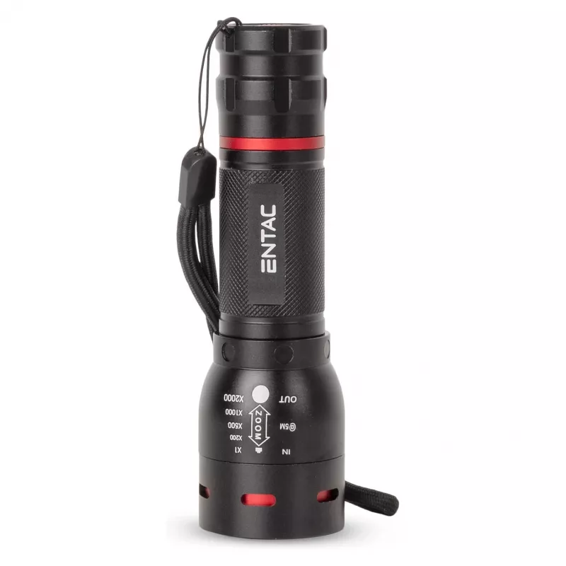ENTAC EFL-ZOOM-5W-ALU Linterna LED zoomable 350 lúmenes negra