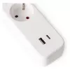ENTAC Regleta 4 tomas con 1x USB-A y 1x USB-C, 1,5 m blanca