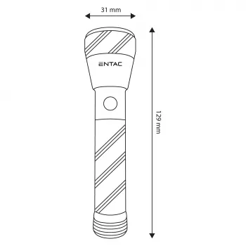 ENTAC Linterna LED 1W aluminio negra pila AA