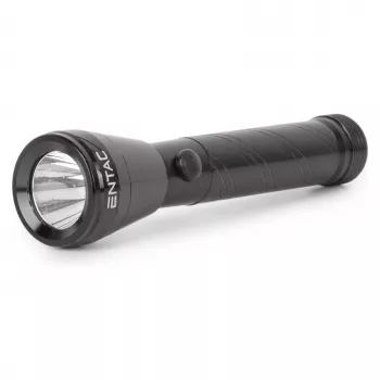 ENTAC Linterna LED 1W aluminio negra pila AA