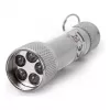ENTAC Llavero linterna 5 LED plateado