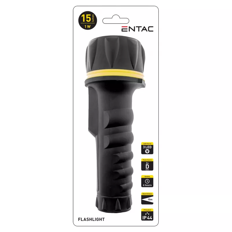 ENTAC EFL-2D-PL Linterna 2D plástico negro