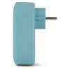 ENTAC Adaptador de enchufe con 2x USB-A azul