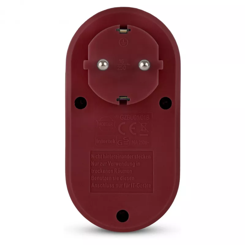 ENTAC adaptador de enchufe con 2x USB-A burdeos