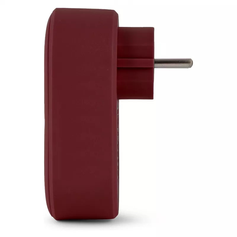 ENTAC adaptador de enchufe con 2x USB-A burdeos