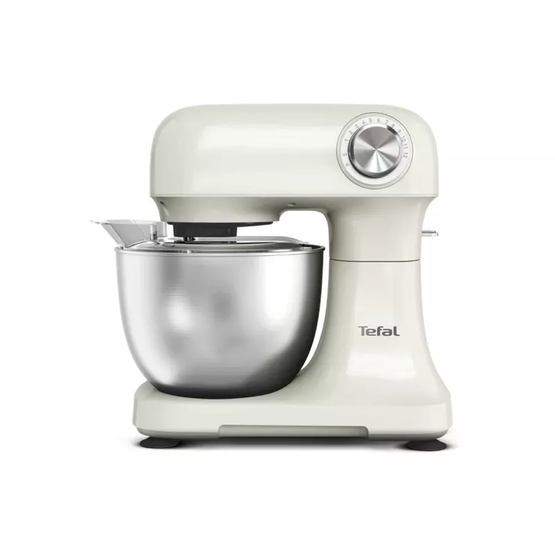 TEFAL QB140AF0 Bake Easy Batidora de pie, 500 W, 12 velocidades, Bol 3,5 L, Beige