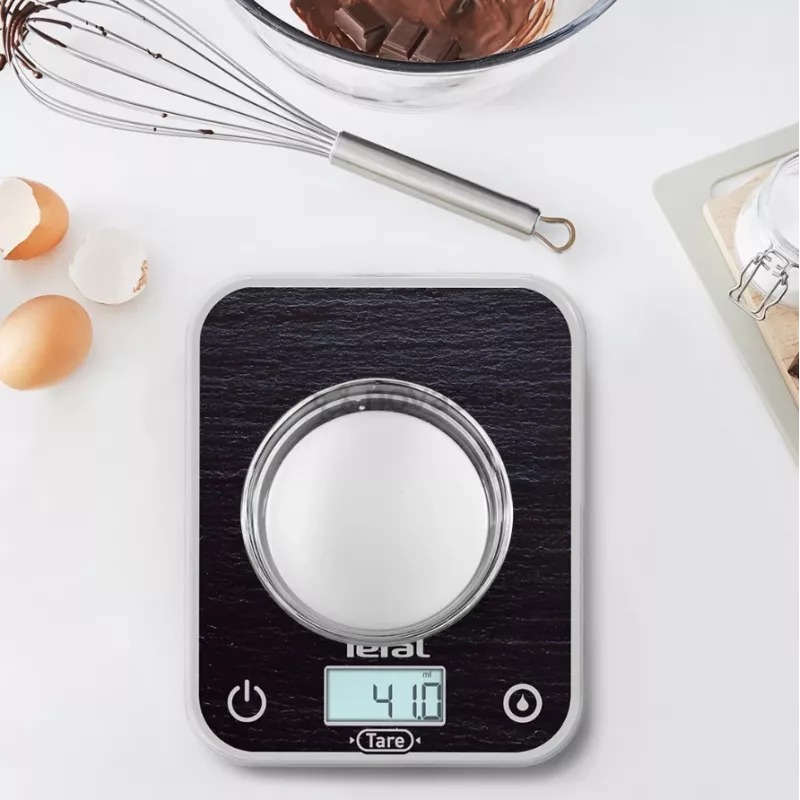 TEFAL Báscula de cocina BC50D2V0 Optiss - LCD digital, capacidad 5 kg, Negro