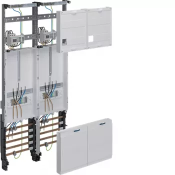 Hager ZK33X3T Cuadro de contadores completo 1050mm 2 emplazamientos de contador 2 campos de distribución NRW SH MV N-Sachsen