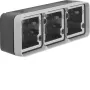 Hager WNA683 Caja base de superficie 3 módulos horizontal con marco y entrada de cables, blanco puro