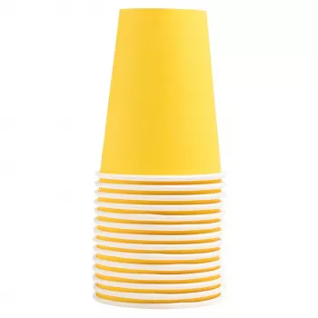 PROnappe 15 vasos de cartón 200 ml, amarillo (89119I)