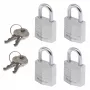 Master Lock 9120EURQNOPCC Candado de acero laminado Pack de 4 con la misma llave 20 mm de ancho de cuerpo