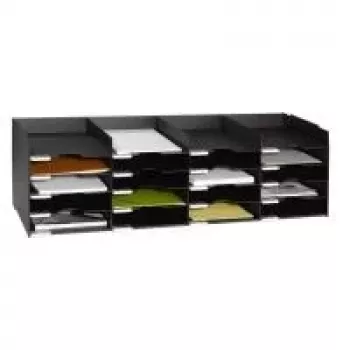 PAPERFLOW clasificador negro con 20 compartimentos
