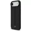 Mercedes-Benz funda de piel Laurel Leaves Stripes MagSafe para iPhone Air, negra