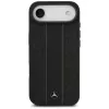 Mercedes-Benz funda de piel Laurel Leaves Stripes MagSafe para iPhone Air, negra