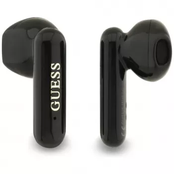 Guess 4G Metal Logo True Wireless Stereo Bluetooth Earbuds con estuche de carga (Negro)
