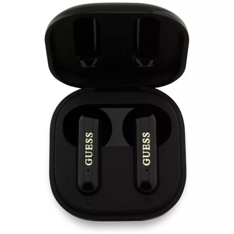 Guess 4G Metal Logo auriculares Bluetooth True Wireless Stereo con estuche de carga (negro)